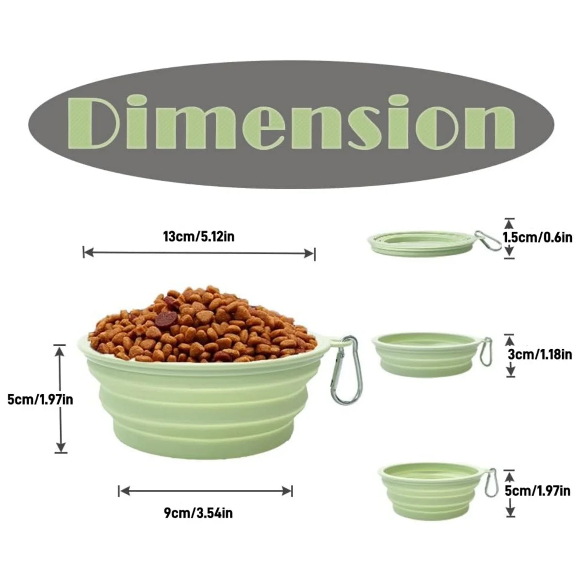Faltbare Reisenäpfe für Hunde – 2er-Set mit Karabiner